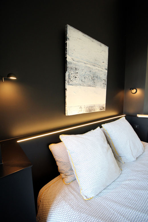 Chambre, tête de lit sur mesure avec led intégré