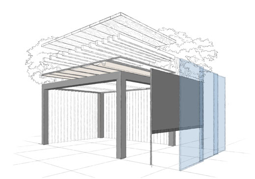Individuell Konfiguration einer Faltdachpergola