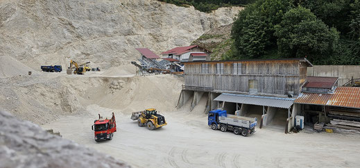 Kiesgrube, Kiesabbau, Materialaufbereitung, Bischofswiesen, Fa. Bernhard Heitauer