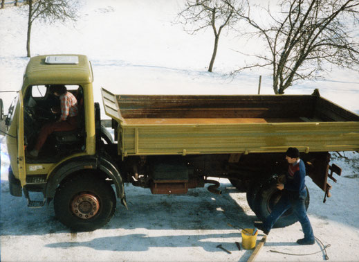 Anfang; Bernhard Heitauer Bischofswiesen, erster lkw, Start, Betriebsbeginn, Fuhrunternehmen Heitauer
