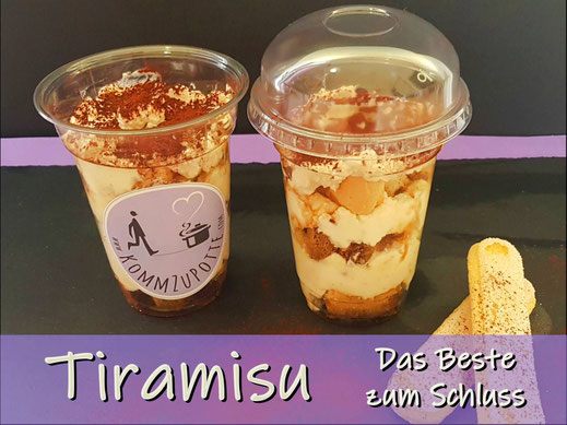 Classic Tiramisu im To Go Becher beim KommZuPotte Catering