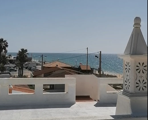 Praia de Faro, Blick aufs Meer Airbnb Zimmer Portugal