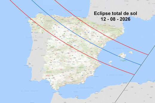 Mapa de visibilidad del eclipse sencillo