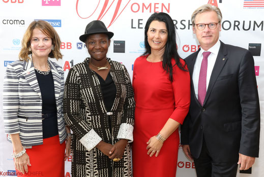 WLF 2018, Frau macht Innovation, Women Leadership Forum,Robin Dunnigan, H.R.H. Princess Abze Djigma, Renate Altenhofer, Wolfgang Ebner ©Katharina Schiffl