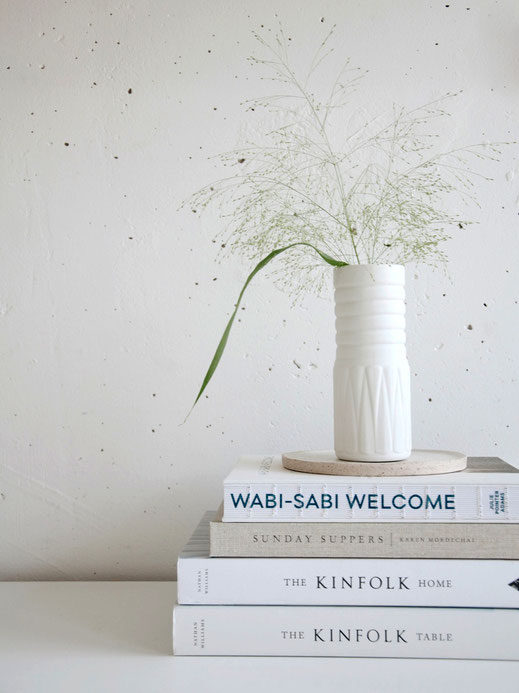 Handmade slibcasted porcelain vase