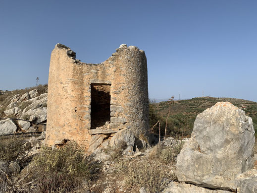 Griechenland, Kreta, Sehenswürdigkeit, Reisebericht, highlight, Urlaub, Charaso, Windmühle, Ruine