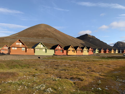 Spitzbergen, Svalbard, Longyearbyen, bunte Häuser