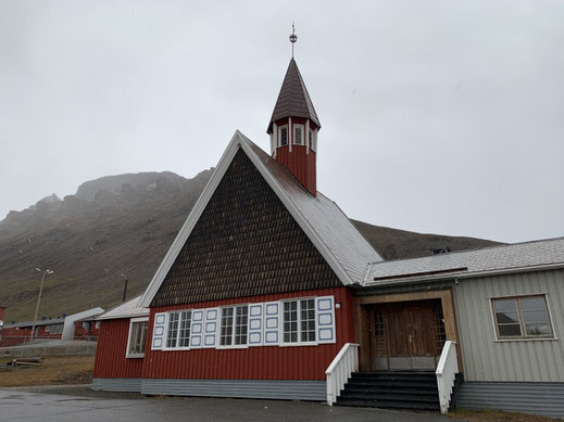 Spitzbergen, Svalbard, Islfjord, Longyearbyen, Denkmal, kirke, Kirche