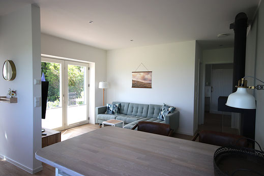 Wohnbereich in der neuen Ferienwohnung Grüne Weide