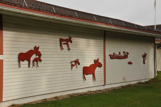 Rotstekeningen aangebracht op gebouwen in Näsåker