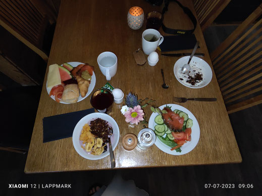 Ontbijten in het Storhogna Fjällhotell