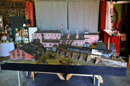 Een maquette van het staalwerk Forsbacka