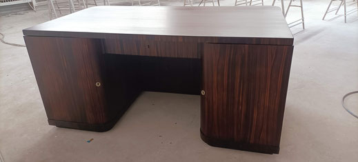 Bureau Art Déco en Ebene de macassar restauré dans les Ateliers Anthonee