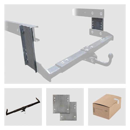 Anhängerkupplung Varaibel 12,5 kN inkl. Rasterplatten und Elektrokabelsatz Fiat Ducato ZFA280/290/230 für Ihr Wohnmobil / Reisemobil