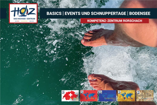 HOZ Events und Schnuppertage Bodensee – entspannte Atmosphäre, Füsse im Wasser, maritimes Erlebnis am Kompetenz-Zentrum Rorschach.