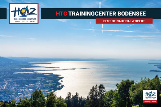 HTC Trainingcenter Bodensee – HOZ Hochseeschein-Ausbildung am Dreiländereck Schweiz, Österreich, Deutschland mit Panoramablick.