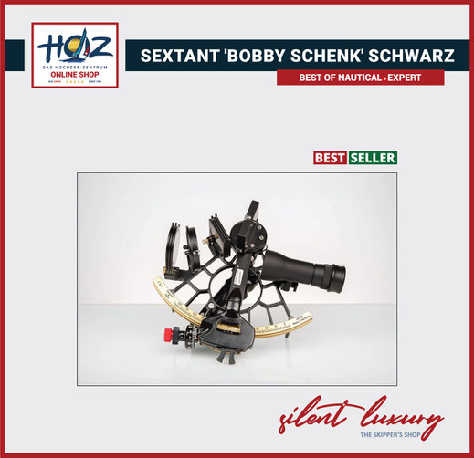 Bobby Schenk Sextant schwarz, Vollsichtspiegel, salzwasserbeständig, für präzise Astronavigation auf See – HOZ SKIPPER’S SHOP.