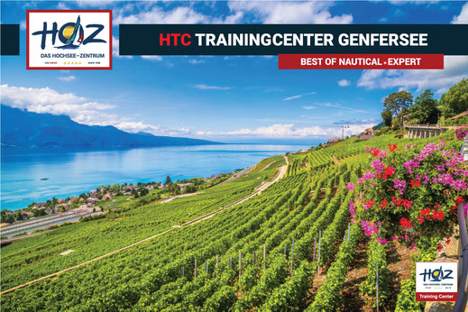 HTC Trainingcenter Genfersee – HOZ Hochseeschein-Ausbildung im malerischen Weinbaugebiet mit Blick auf den Genfersee.