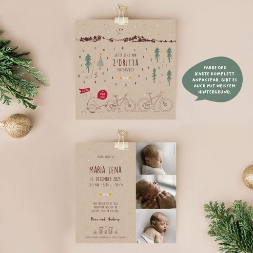 Weihnachtskarte Baby Geburtskarte Baby mit Weihnachstmotiv Babykarte kartendings.ch Schweiz