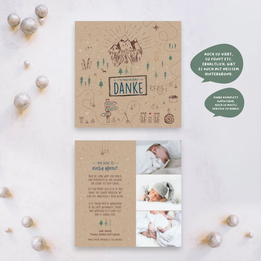 Weihnachtskarte Baby Geburtskarte Baby mit Weihnachstmotiv Babykarte kartendings.ch Schweiz
