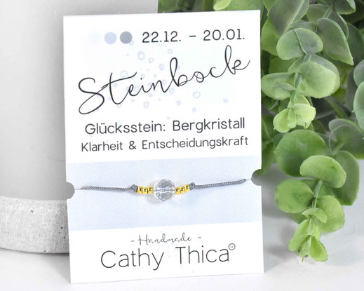 Sternzeichen Armband Steinbock - Bergkristall  11,- €