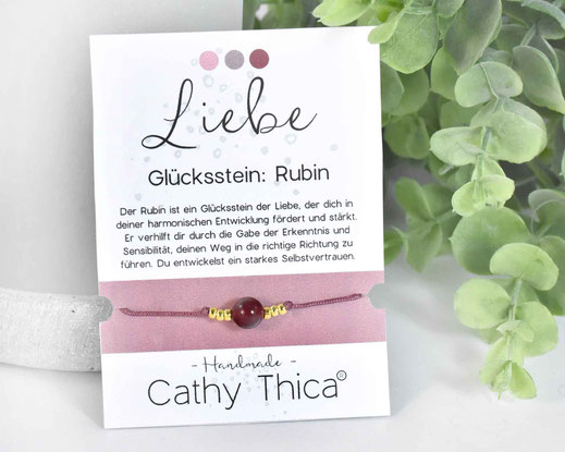 Glücksarmband mit Rubin Edelstein  11,- €