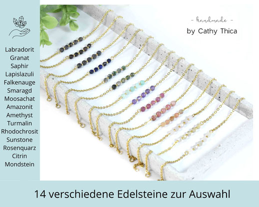 Edelstein Armband 4 mm mit Edelstein Deiner Wahl  ab 19,90 €