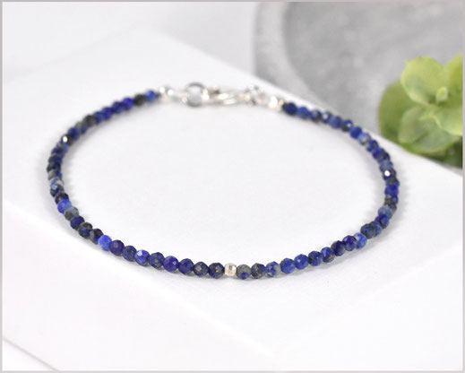 # Edelsteinarmband mit Lapislazuli  2 mm / 925 Silber  29,90 €