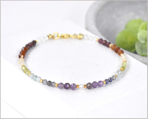 Chakra Edelstein Armband gold