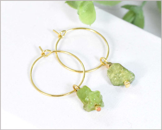 Peridot Edelstahl Creolen vergoldet  15,90 €