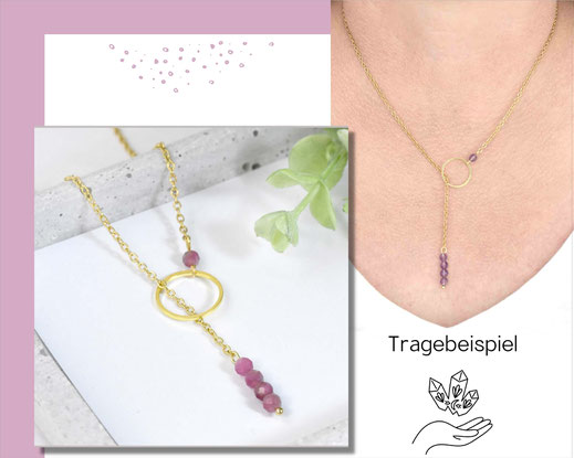 Turmalin Edelstein Kette