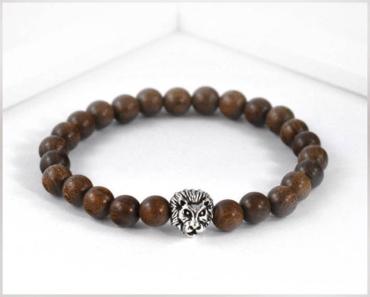 Männer Armband mit Sandelholz Perlen Buddha