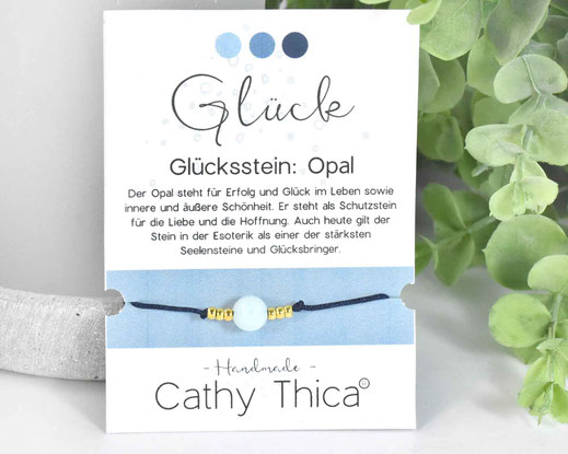 Glücksarmband mit Opal Edelstein  11,- €