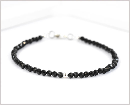 Spinell Edelstein Armband 3 mm mit 925 Silber  35,90 €