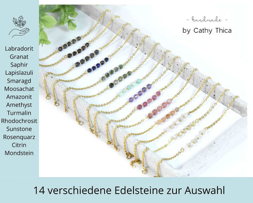 Edelstein Armband 4 mm mit Edelstein Deiner Wahl  ab 19,90 €