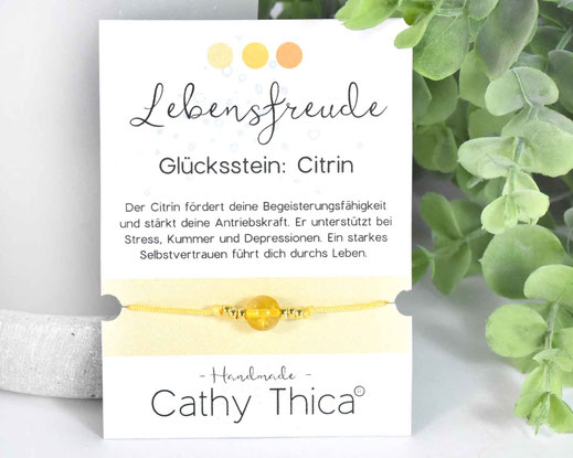 Glücksarmband mit Citrin Edelstein  11,- €