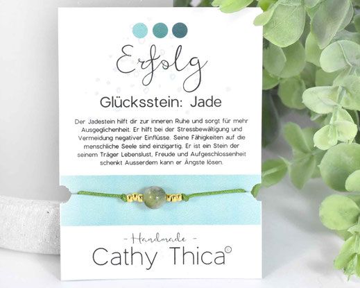 Glücksarmband mit Jade Edelstein  11,- €   