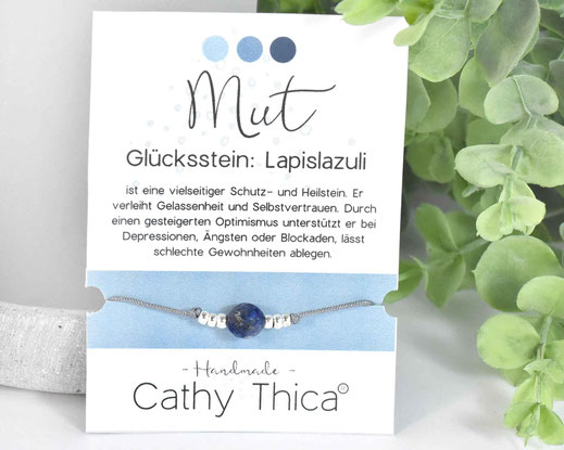 Glücksarmband mit Lapislazuli Edelstein  11,- €