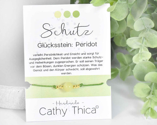 Glücksarmband mit Peridot Edelstein  11,- €