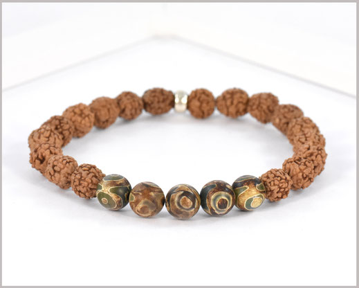 Männer Rudraksha und Achat  Armband 8mm  15,90 €