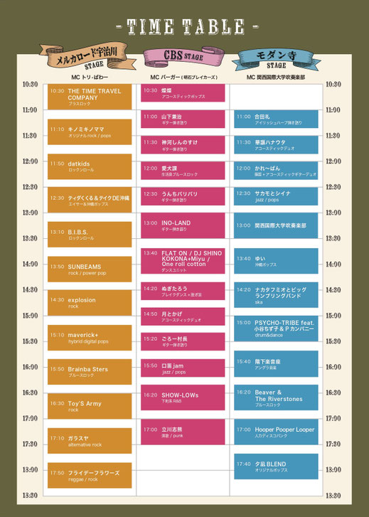 宇治川音楽祭 2025|会場別タイムテーブル