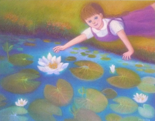 Flora and water-lilies 42.5cmx52.5cm (sold)