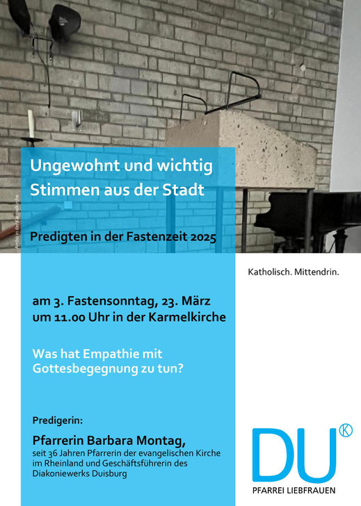 Plakat Predigt 3. Fastensonntag Karmelkirche
