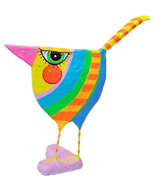 Abstrakte Vogelfigur Albschnepfe farbenfroh – Unikat 241008318