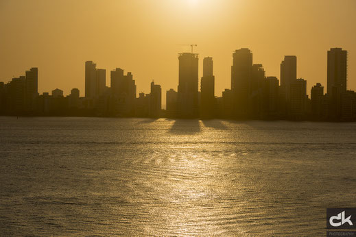 Sonnenuntergang über der Neustadt von Cartagena