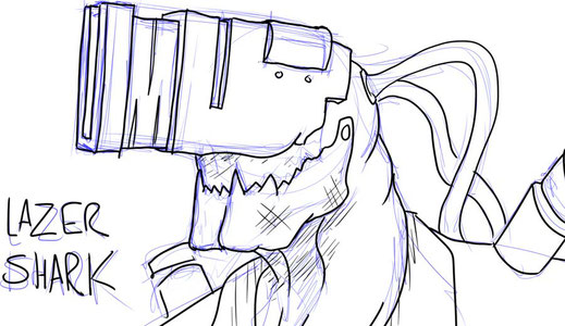 Lazer Shark - Early concept for the antagonist.
