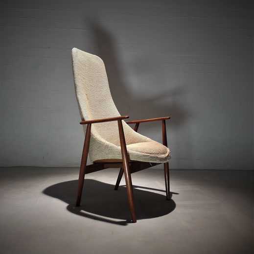 Ib Kofod Larsen Early and Rare High back Reading Chair, Denmark, circa, 1950