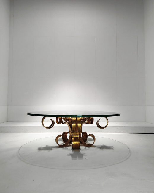 French Artisan-Made Furniture, Gilded Wroght Iron Centre Table, Coffee Table, France, 1960s - PN.Modern pnmodern.compnmodern