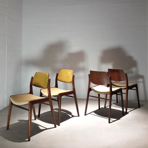 Hartmut Lohmeyer Walnut Dining Chairs for Wilkhahn Modell 476 A, W. Germany, 1950s
