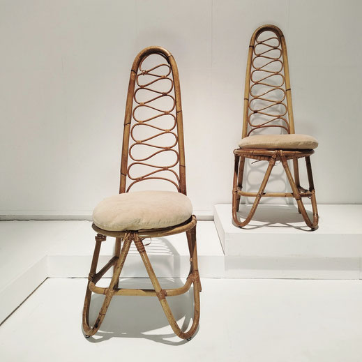 Pierantonio Bonacina  Side Chairs for Bonacina 1889  Bamboo, Rattan  Italy, 1960s